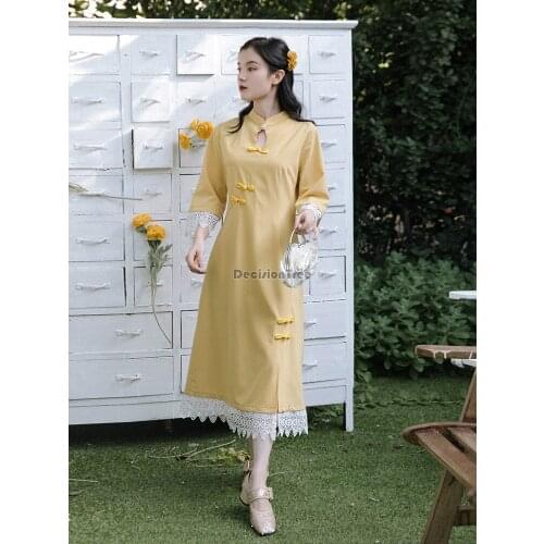 2021 oriental dress women cheongsam chinese style traditional dress satin qipao dress vestidos dress outfit elegant party dress