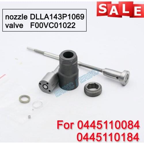 0445110184 0445110084 Diesel Injector Overhaul Repair Kits Nozzle DLLA143P1069 Control Valve F00VC01022 for Bosch 8200084534