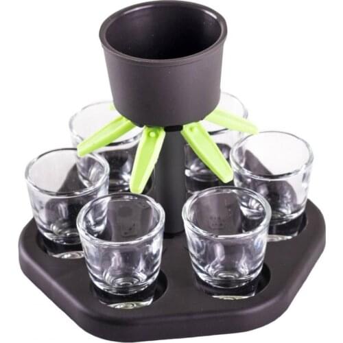 1 Set Wine Dispenser Convenient Automatic Plastic 6 Shot Beverage Whisky Games Drinking Tool for Party