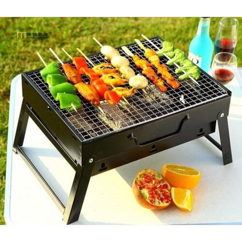 1PC Barbecue grill fit for charcoal barbecue rack outdoor full set portable thickening folding barbecue rack tools OK 0396