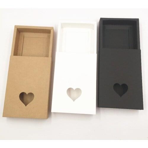 20Pcs/Lot 11.5x8x2.2 Drawer Boxes With Hollow Heart Boxes Birthday Festival Party Candy Gift Boxes