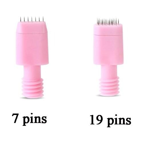 5pair Permanent Makeup Accessories Pink Microblading Needles 7pins 19pins Sterilized Tattoo Blade for Microblading Manual Pen