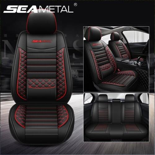 Premium PU Leather Car Seat Covers Luxury Vehicle Seat Cushion Protector for Toyota Honda Ford Hyundai Compatible with 95% Auto