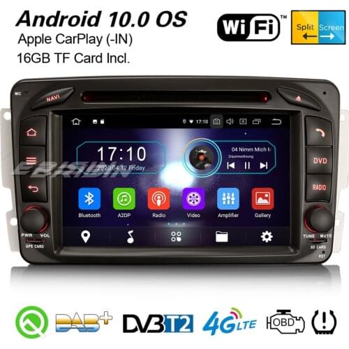 Erisin 5963 Android 10.0 Car Stereo CarPlay DAB+ WiFi Bluetooth TPMS Navi For Mercedes-Benz C/CLK/G Class 203 209 463 Viano Vito