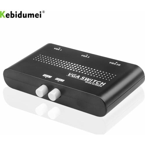 Kebidumei New Arrival 2 In 1 Out VGA/SVGA Manual Sharing Selector Switch Switcher Box Original For LCD PC Wholesale Newest