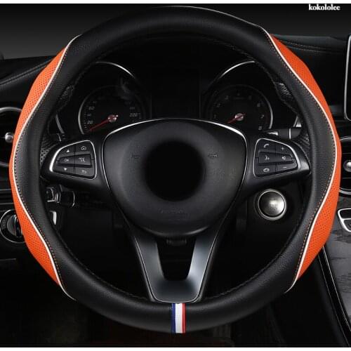 Kokololee Leather Car Steering Wheel Cover For Renaults Duster Megane 2 3 koleos Logan sandero Scenic 2