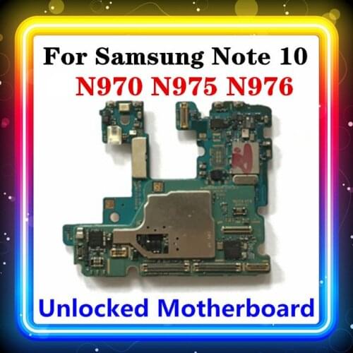 For Samsung Galaxy Note 10 N975F N975FD N975U , N970F / FD / U , N976B Motherboard Clean Original Replaced Mainboard Android OS