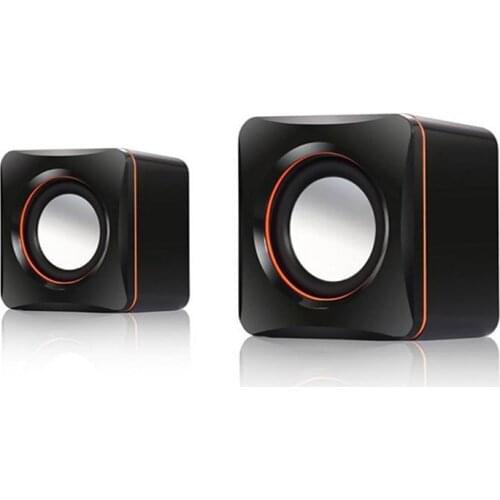 Mini Desktop Computer Speakers USB Powered AUX 0.7m Wired 1 Pair Bass Stereo Speakers for Laptop Phone 5W*2 Powerful Loudspeaker