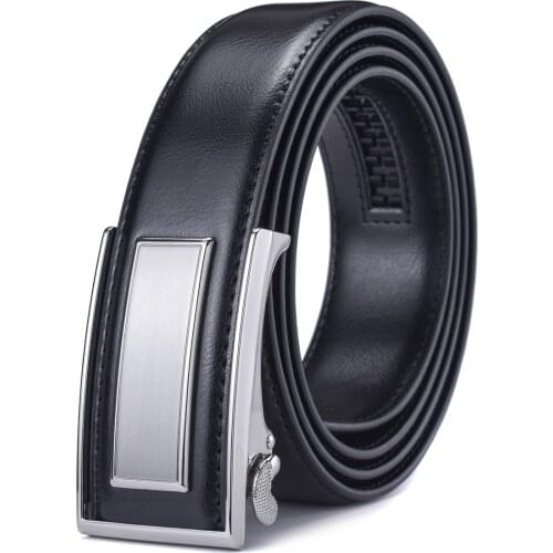 Mens Leather Ratchet Dress Belt with Adjustable Automatic Sliding Buckle