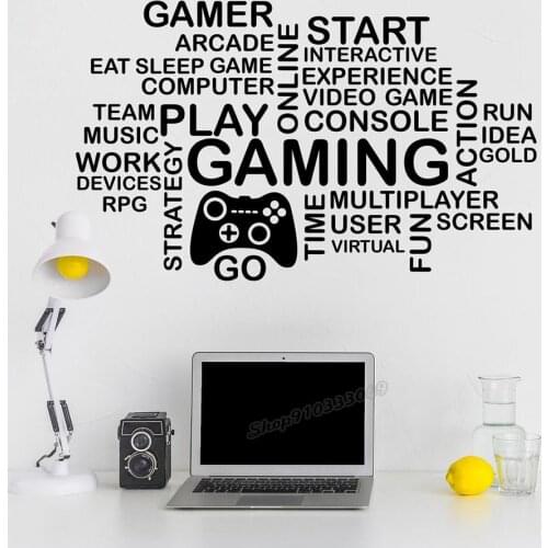 Game wall decal Quote teen boy room decor video game Wall Sticker gamer sticker joystick decal game room decor gamer gift B098