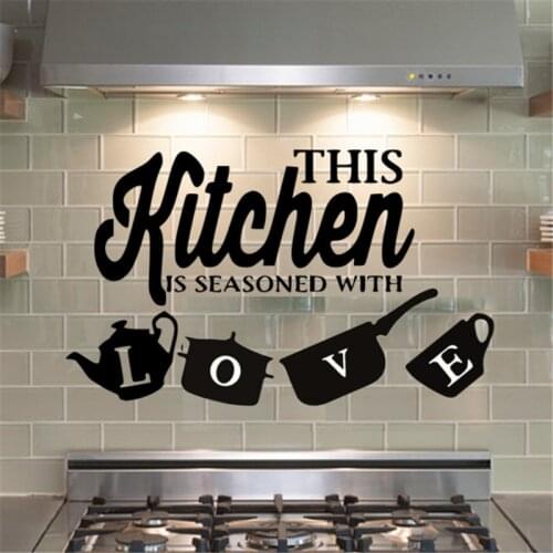 Kitchen Pot Cup Love Wall Stickers Art Dining Room Removable Decals DIY Home Decor