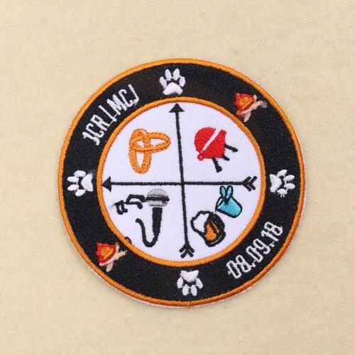 2PCS Fashion Turntable Badges Patches DIY Patch Cute Embroidery Applique Iron on Transfers for Clothing T-shirt Backpack Decor