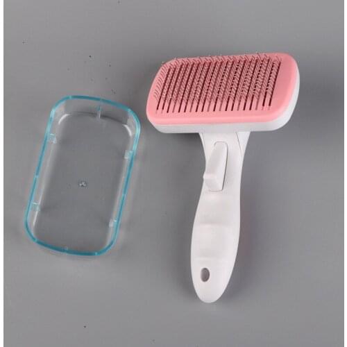 2021 new pet supplies cat comb de-floating dog comb cleaning and grooming needle comb one-key dehairing comb for dogs cats
