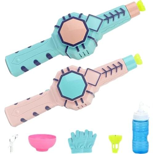 Bubble Gun Smoke Magic Bubble Machine Pink Blue Automatic Bubble Blower Kids Bubble Blower Maker Gun Kids Outdoor Toys