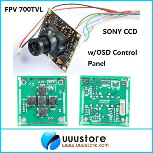 FPV 700TVL Sony Super HAD II CCD WDR Board Mini RC Camera+OSD Control Panel+3.6mm lens For RC