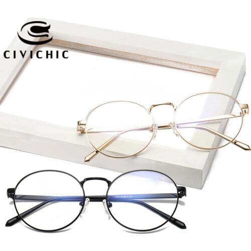 CIVICHIC Korea Style Unisex Retro Plain Glasses Optical Frame Clear Lens Eyewear Brand Design Vintage Oculos Unique Specs E290