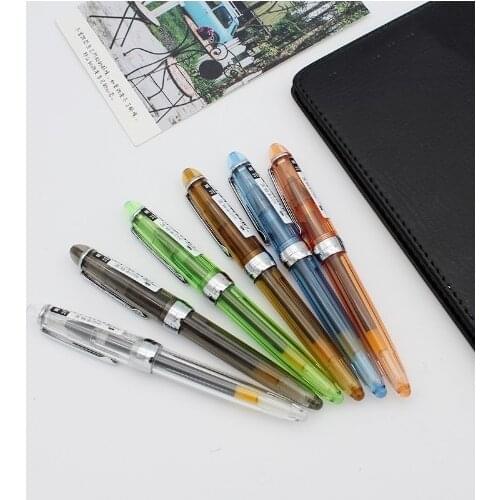 1pc/lot Jinhao Transparent Gel Pen Silver Clip Nice Quality 0.5mm Black Ink Refill Student Writing Pens School Office Supplies