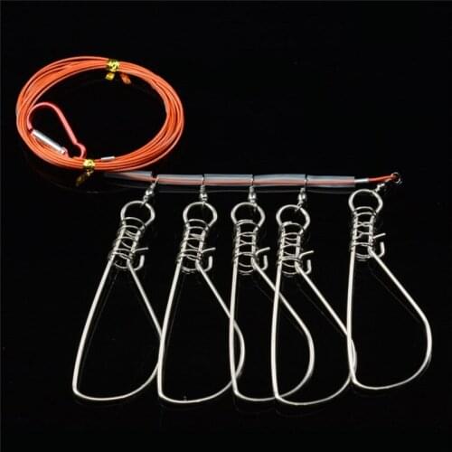 Fishing Lock Buckle Stainless Steel Belt Float Fishing Stringer Fishing Tackle For Accessories 5/10 Snap Stainless Steel Ropes