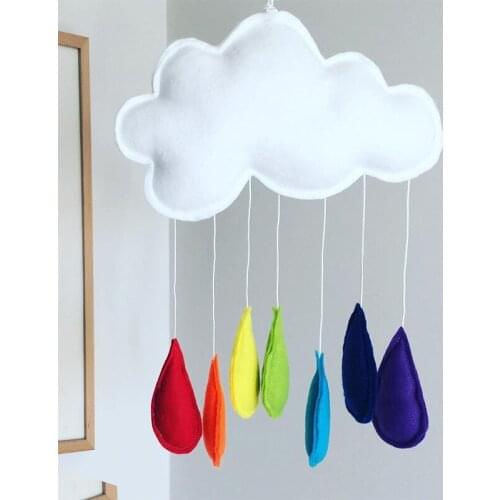 Nordic Felt Cloud Raindrop Ornament Kids Room Nursery Decorations Handmade Tents Wall Hanging Home baby Shower Party Decor Photo
