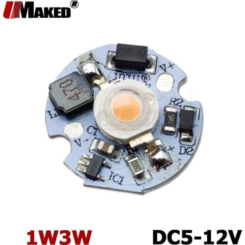 DC5-12V LED PCB Installed 1W 3W LED Chip SMD COB Doide Warm Cool White Red Green Blue Yellow 660 440 UV Growlight D20MM 12V Lamp