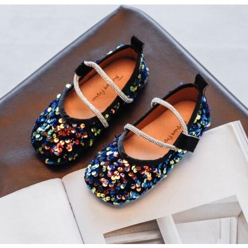 Fashion Sequins Baby Girls Princess Party Leather Shoe ChildrenS Dance Shoes Big Kids Non-Slip Shoes 1 2 3 4 5 6 7 8 9 10 11 12