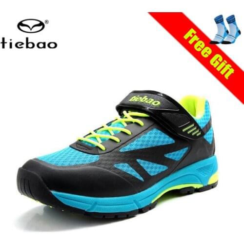 Tiebao men leisure bicycle shoes sapatilha ciclismo mtb mesh breathable cycling shoes self-locking bike superstar mtb snekaers