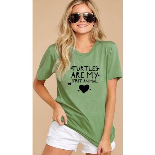 Turtles Are My Spirit Animal Letter Summer Funny Womens T-Shirt Add some fun to your turtle wardrobe with this funny turtle tee