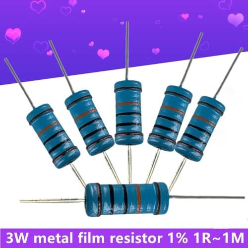 1 Pcak 1R~1M Ohm Resistance 1% Metal Film Resistors Assorted Kit 121 Kinds Each 20Pcs/lot 3W High Precision Resistor 1K 10K 220R