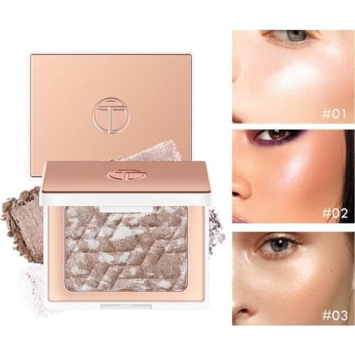 3 Colors Shimmer Highlighter Shadow Powder Palette Face Contouring Makeup Natural Face Bronzer Highlighter Brightening Skin