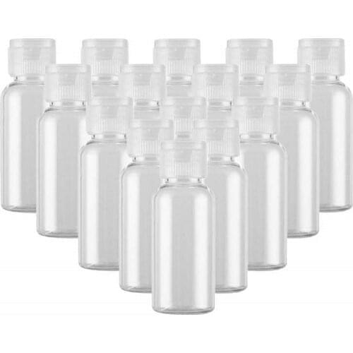 Free Shipping 12Pcs 15ml/0.5oz Empty Clear Plastic Bottle With Clear Flip Cap Jar Pot Vial Container For Emollient Water Sample
