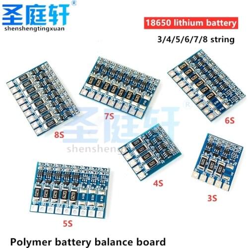 BMS-3S, 4S, 6S, 7S, 8S, 18650 Lithium Battery Charger, Protection Board, Power Bank, Balancer, Li-ion, Lipo, PCB, Charge Equaliz