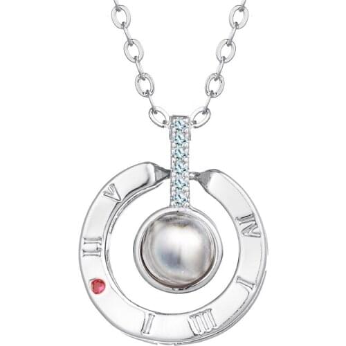 Bettyue Brand Fashion Charm 100 languages I love you Projection Round Shape Pendant Jewelry Necklace For Women Wedding Gift