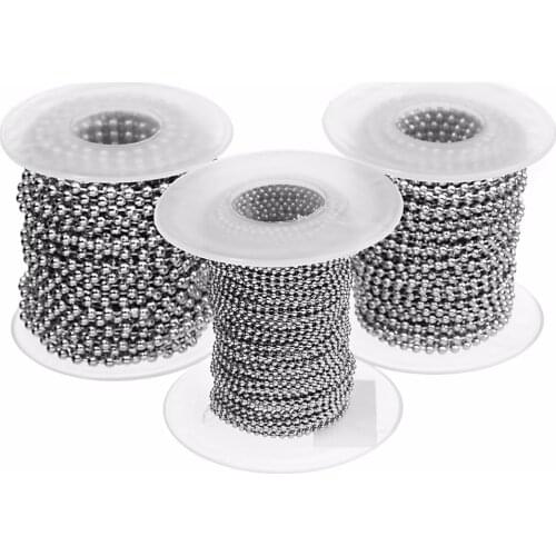 LOULEUR 10yards/roll 1.5/2/2.5/3mm Stainless Steel Necklace Chains Bulk Fit Necklaces Bracelets Link Chain Jewelry Making