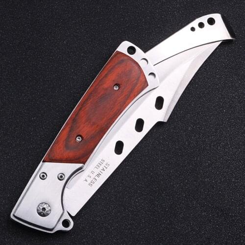 Damascus Folding Knife EDC High Quality Portable 440C Steel wood Handle Tactical Knife Camping Survival Knife Hunting Knives