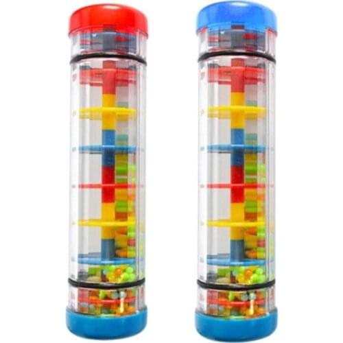 Baby Rainbow Hourglass Rain Rainmaker Rain Stick Musical Toy Raindrop Sound Kids Rain Stick Baby Educational Nstrument Fun Toys