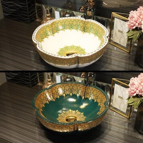 Porcelain Cloakroom Wash Basin Lavabo Counter top Sink Vessel Bathroom Art Wash Sink porcelain ceramic wash basin bathroom sink