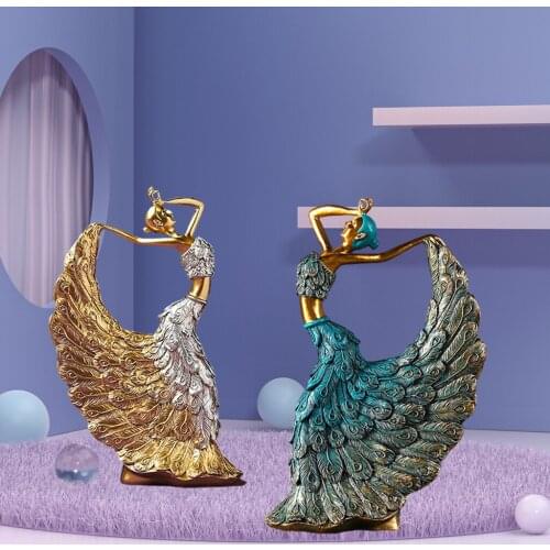 Peacock Dancer Figurines Dancing Statue Home Office Tabletop Decor Ornaments
