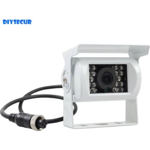 DIYSECUR New 4PIN HD IR Night Vision Car Rear View Reversing Parking Camera for Truck Van Bus Lorry White