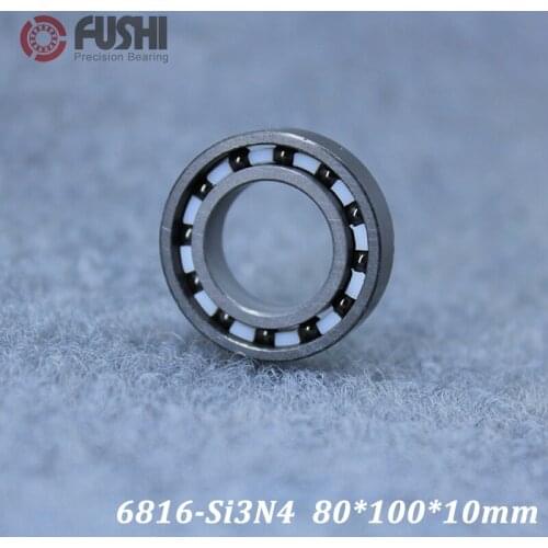 6816 Si3N4 Ceramic Ball Bearing 80*100*10 mm ( 1 PC ) 61816 80mm/100mm/10mm Si3N4 Ceramic Ball Bearing