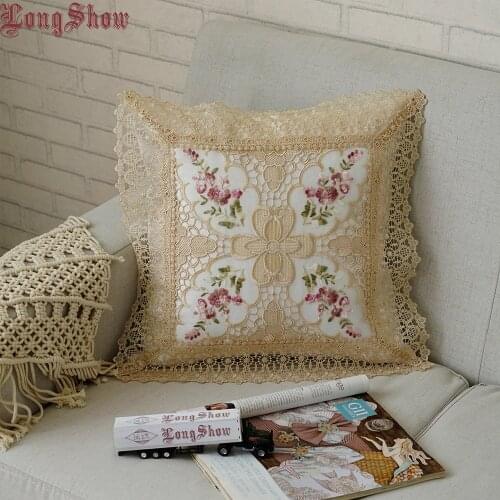 Creative Japanese Style 45x45cm Hollow-Out Pillow Case Modern Embroidered Colorful Volie Butterfly Pillow Cover Home Decor