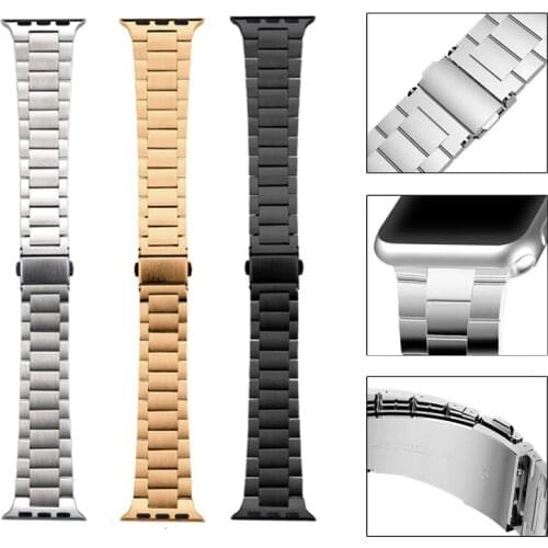 Stainless Steel Metal Band For Apple Watch 6 5 4 3 SE 42mm 38mm 40mm 44mm Slim Luxury Strap iWatch Series Bracelet Accessories