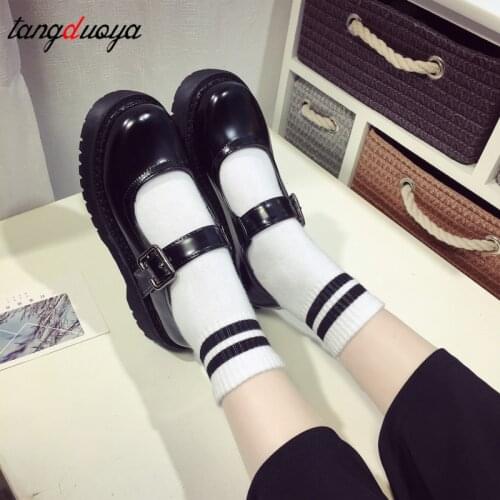 Platform lolita shoes Japanese Sweet Lolita Princess Shoes Cute Round Head Platform College Women Shoes ulzzang harajuku shoes