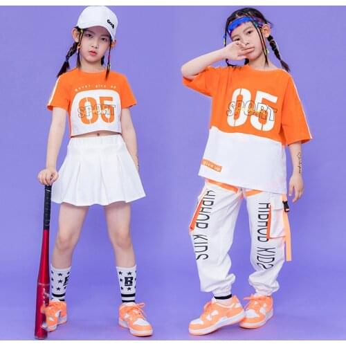 Street Dance Clothes Girls Jazz Dance Dance Cheerleader Costumes ChildrenS Day Show Hip Hop Performance Rave Clothes DQS7116