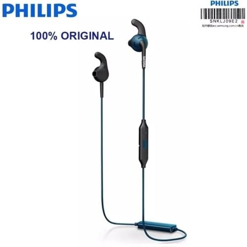 Original Philips SHQ6500 Neckband Bluetooth Wireless Headphones Earphone Bass Waterproof Headset with Microphone for Iphone X