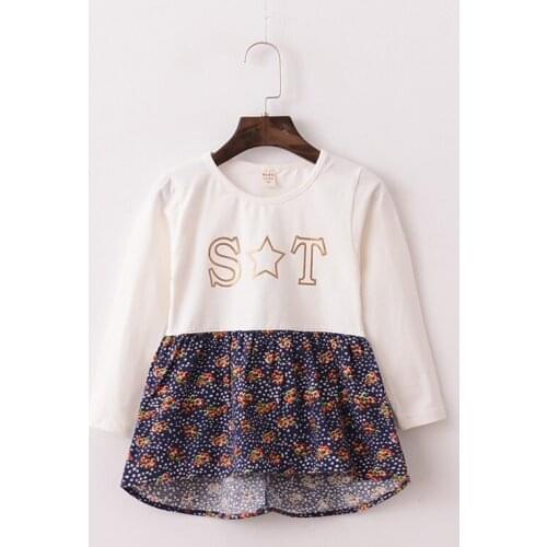 Halilo Little Girls Dresses Letter Print Floral Girls Long Sleeve Dress Spring Autumn Children Clothing Baby Girl Dresses 2019
