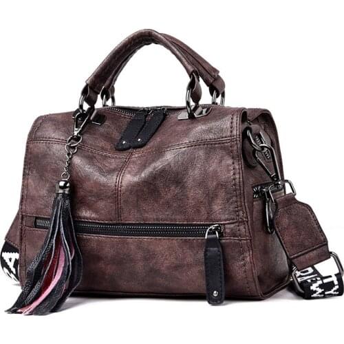 Women Luxury Tassel Shoulder Bag Fashion Casual Ladies Tote Retro Women Leather Handbags Female Messenger Bags