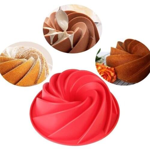 3D Big Swirl Shape Silicone Butter Cake Mould Kitchen Baking Form Tools For Cake Bakery Baking Dish Bakeware Mold