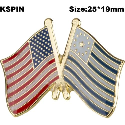 U.S.A & Mormon Friendship Flag Badge Flag Brooch National Flag Lapel Pin International Travel Pins Collections XY0654