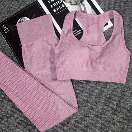 Important Seamless Yoga Suit Ladies Workout Wear Sportswear Ladies Gym Dancing Tights Pad Push-Up Sports Bra 2-Piece Sportswear