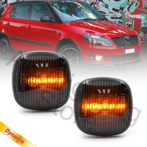 2PCS Dynamic Smoked Lens Led Side Indicator Blinker Turn Signal Lights For Audi A3 A4 B5 A8 SEAT Cordoba MK I SEAT Ibiza Skoda